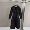 2026 Nuevo Estilo Ins Estilo Ropa de Trabajo Estilo Británico Solapa Gabardina Vestido Longitud Media Cintura Ceñida Adelgazante Elegante