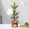 Haobei Suministros de Decoración Navideña 25cm Adornos de Mini Árbol de Navidad Arreglo de Ambiente de Escritorio Árbol de Navidad en Maceta