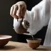 Dibujo de Barro de Roca Antigua Tetera de Plata Maceta de Cerámica Vintage de Tres Patas Olla Individual para el Hogar Tetera para Juego de Té Kung Fu Tetera de Cerámica de Alta Calidad