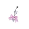 Moda Transfronteriza Europea y Americana Serie de Flores Rosas Clavo de Ombligo Zirconia Anillo de Ombligo con Goteo de Aceite Clavo de Ombligo Anillo de Ombligo Joyería para Piercings