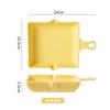 Bandeja Cerâmica Cor Sólida para Assar, Prato de Pizza com Alça Única para Uso Doméstico, Prato de Jantar de Alto Valor Estético, Prato Estilo Creme, Louça de Chaozhou