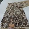 Novo Tecido Bordado de Malha Floral 3D Vestido de Noiva com Miçangas Vestido de Noiva Tecido da Moda