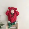 Macacão popular para bebê ins Natal Ano Novo macacão com capuz macacão de manga comprida macacão-calça macacão com forro de fleece outono e inverno
