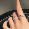 Anillo de apertura de estrella de mango de circón incrustado de diamantes diseño de personalidad anillo de dedo simple moda nicho accesorios versátiles al por mayor mujer