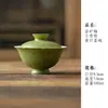 Pequeno Bule de Cerâmica Gaiwan com Padrão de Tangerina Verde, Xícara de Mestre, Xícara de Degustação, Xícara de Chá Kung Fu, Base para Bule, Porta-copos, Xícara de Compartilhamento