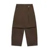 Ropa Vintage 2025 Otoño Nuevo Retro Lavado Pesado Desgastado Ligeramente Dañado Blanco Ropa de Trabajo Casual Versátil Pantalones Largos
