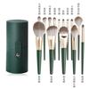 Set de 14 brochas de maquillaje nube verde brocha para rubor brocha para polvo brocha para base brocha para sombra de ojos en stock venta al por mayor una generación de cabello