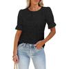 Ropa de Mujer Europea y Americana Transfronteriza Amazon TK2025 Verano Explosiones Casual Encaje Calado Burbuja Camisa de Manga Corta Top