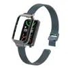Adecuado para Correa de Reloj Oppo Bracelet 2 Acero Inoxidable Correa con Hebilla Deslizante Milanesa Correa para Oppo Watch Free