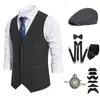 S-6XL Chaleco Rayado de Botones Sencillos para Hombre Estilo Gatsby Casual Fiesta Transfronterizo para Hombre