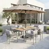 Sofá de exterior, patio, impermeable, resistente al sol, de diseño, hotel, club, casa de huéspedes, terraza exterior, mimbre, sofá de aleación de aluminio
