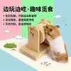 Comedouro rolo de bambu montável DIY para hamster para criar um ambiente divertido, permitindo que os hamsters comam e brinquem ao mesmo tempo, um comedouro rolo de bambu divertido e educativo para hamsters