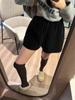 Pantalones cortos de lana de cordero engrosada para otoño e invierno, cintura elástica, versátiles, para llevar debajo de las botas G1174