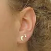 Pendientes de Luna con Aguja de Plata S925 Transfronterizos Europeos y Americanos para Mujer, Moda Simple, Lindos, de Nicho, Pendientes de Media Luna, Pendientes
