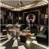 Sofá KTV Estilo Lujo Ligero, Sala de Fiestas de Discoteca, Sala Privada de Club de Negocios, Bar, Bar Lounge, Sofá de Cabina en Forma de U, Mesa de Café