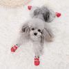 Zapatos para Perros Calcetines Impermeables Antideslizantes Cubrepatas para Teddy Pomerania Cubrezapatos para Perros Calcetines Dorados Antirrayas Zapatos para Perros de Tamaño Mediano y Calcetines