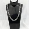 Atacado trendy cadeia temperamento high-end diy enfeites de roupas de aço inoxidável diagonal saco pulseira colar cadeia de hardware