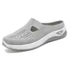 Zapatos Zapatos para Mujer Versátiles Zapatos Casuales Transpirables Punta Abierta Medio Zapato Slip-On Zapatos Perezosos Zapatos de Malla Tejidos Voladores Zapatos de Suela Suave