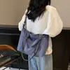 Bolso de Mano para Viajes Diarios de Gran Capacidad, Bolso Tote Sencillo de Tela de Nylon de Color Sólido, Bolso Cruzado de Hombro Casual y Versátil para Mujer