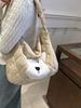 2024 nuevo bolso tote de chaqueta acolchada de algodón, felpa, gran capacidad, para niña, lindo, bolso tote de dibujos animados