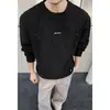 Sudadera de cuello redondo estilo americano para hombre, versión delgada de verano, patchwork deconstruido con remaches, marca de moda, top versátil casual holgado con abertura