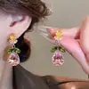 Aretes Colgantes Collar con Colgante de Gota de Agua con Pedrería Trabajo Pesado Exquisito Lujo Cadena para Clavícula Conjunto para Vestido de Banquete Venta al por Mayor Directa de Fábrica