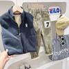 Chaleco de Lana de Alpaca con Dibujos para Niños 2026 Ropa de Otoño/Invierno para Niños Chaleco Forrado de Polar para Niños Chaqueta Gruesa con Cremallera Chaleco