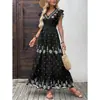 Vestido Longo Floral de Verão para Praia para Mulheres, Vestido Estampado com Decote V, Vestido de Praia Estilo Europeu e Americano, Nova Moda em Roupas Femininas