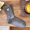 Calcetines Térmicos de Lana para Mujer, de Media Pantorrilla, Espesos para Otoño e Invierno, Sin Costuras, con Lazo, Calcetines Largos Holgados de Moda para Primavera y Otoño