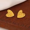 Exóticos aretes de corazón de durazno vintage de moda, exquisitos y versátiles, aretes en forma de corazón de acero inoxidable dorado para mujer, venta al por mayor