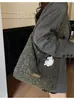 Bolsa de Lã Grande Capacidade Casual Transfronteiriça para Mulheres 2025 Nova Moda Versátil Bolsa de Ombro Estilo Preguiçoso Bolsa Tote