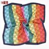 Bufanda de seda fina de 70 cm con estampado de cuadros a rayas, elegante y versátil, transpirable, pequeña, venta al por mayor, novedad de verano