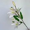 Nova flor de lírio artificial para decoração de mesa, decoração de casa, casamento, decoração de auditório de casamento de alta qualidade, arranjo de flores para paisagismo, atacado