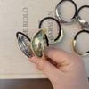 Minimalista Sentido de Diseño Estilo Frío Anillo de Metal Cuerda para Cabeza Dorada Bola para Cabeza Cuerda Elástica Tendón Sensación Avanzada Anillo para Atar el Cabello Cuerda para el Cabello