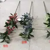 Flor artificial ramo alto fruta rica azevinho fruto baga vermelha casa casamento decoração ornamentos Ano Novo flor atacado baga