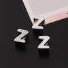 Plata Brillante 26 Alfabeto Inglés Cuentas con Agujero Grande DIY Hecho a Mano Auto-Hecho Cadena para Teléfono Móvil Material de Joyería con Cuentas Pequeños Accesorios