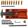Localizador de agujeros oblicuos para carpintería 9.5mm punzonadora magnética de doble agujero plantilla de taladro para carpintería herramienta para carpintería