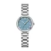 Novo Relógio de Pulso Quartzo com Pulseira de Aço para Mulheres Atacado Bv Azul Gelo Elegante Cravejado de Diamantes Alto Padrão Transfronteiriço Luxo Leve Relógio Feminino