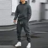 2025 Novo Terno Masculino Outono Transfronteiriço Casual Esportivo Moletom Masculino Conjunto de Duas Peças Solto Roupas Masculinas Agora
