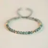 Pulseira de Ágata Aquática Verde para Mulheres, Design Nicho Cristalino Ins de Verão, Contas de Transferência para Melhor Amiga, Tecida à Mão da Sorte