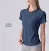 Camiseta Deportiva de Manga Corta para Yoga, Capa Base Sin Costuras, Camiseta Deportiva, Hombro Normal, Adelgazante, Ropa de Fitness para Yoga, Manga Corta, Corte Ajustado, Ceñida, Mujer