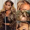 Comercio Exterior Transfronterizo Moda Europea y Americana Peluca Borgoña Más Vendida Encaje Frontal 13*4 Cabello Largo Rizado Ondulado Grande Peluca Completa para la Cabeza