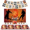 Suministros para Fiesta de Cumpleaños Temática de Baloncesto Transfronteriza Taza de Papel para Fiesta Plato de Papel Servilleta de Papel Taza de Papel Mantel Traje Decorativo