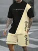 AliExpress Roupa de Verão Esportiva Masculina Fina Gradiente Casual Camiseta Shorts Conjunto Estampado 3D Masculino Respirável Manga Curta