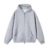 Sudadera con capucha de color liso y corte holgado para hombre y mujer, estilo primavera y otoño, chaqueta deportiva casual con bloques de color, top de manga larga