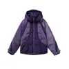 Blackarmada Chaqueta con Capucha de Estilo Funcional para Exteriores de Invierno Bloques de Color Chaqueta de Pluma de Pato Blanca para Hombres y Mujeres My6810