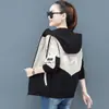 [con forro/buena calidad] abrigo mujer primavera y otoño con capucha coreano talla grande holgado casual chaqueta traje de béisbol