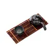 Decoração de Apresentação de Comida Japonesa, Balsa de Bambu Tecida à Mão para Sashimi, Decoração de Travessa para Churrasco com Cerca de Bambu, Adereços de Frutos do Mar