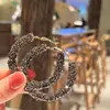 Nuevos Pendientes Elegantes Pendientes de Círculo Grande Exagerados de Celebridad de Internet Pendientes Completos de Diamante Pendientes de Moda Elegantes de Gama Alta