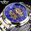 Nuevo Ganador Estilo Europeo y Americano Moda Masculina Casual Corte Abierto Mecánico Resistente al Agua Automático Reloj Mecánico